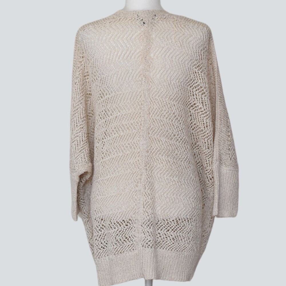 TAHARI  Loose Knit Cream Cardigan Size XL - Picture 3 of 7